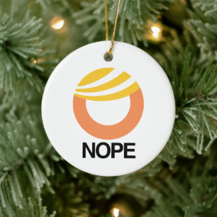 TRUMP SYMBOL - NOPE -- Anti-Trump Design - - Polit Ceramic Tree Decoration