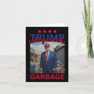Trump Taking Out The Garbyge 2024 Funny Trump  Card