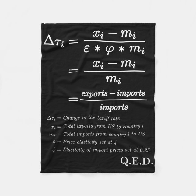 Trump Tariffs Are Taxes – Math Proof Formula Polit Fleece Blanket (Front)