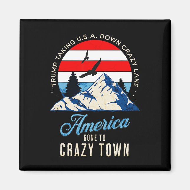 Trump Tariffs Crazy And Taking Usa Down Crazy Lane Magnet (Front)