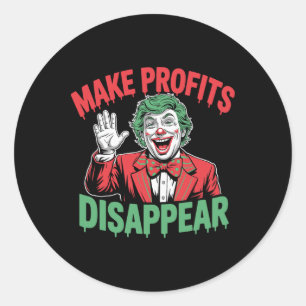 Trump Tariffs Recession Meme Make Profits Disappea Classic Round Sticker