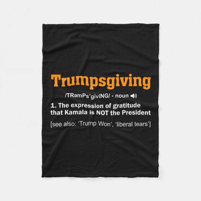 Trump Thanksgiving Winner Winner Funny Turkey Day  Fleece Blanket (Front)