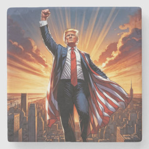 "Trump the American Superhero Coasters" Stone Coaster