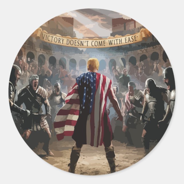 "Trump the Gladiator Sticker" Classic Round Sticker (Front)