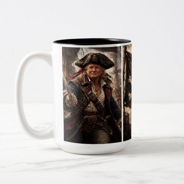 Trump the Pirate Two-Tone Coffee Mug (Left)