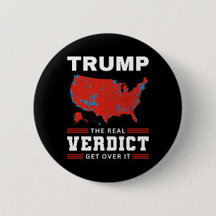 Trump The Real Verdict Christmas Happy New Year In 6 Cm Round Badge