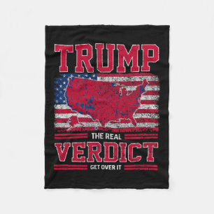 Trump The Real Verdict Get Over It Us Flag Inaugur Fleece Blanket