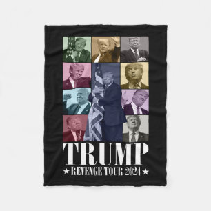 Trump The Revenge Tour 2024 Funny Fleece Blanket