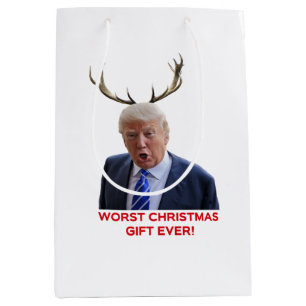 Trump, the worst Christmas gift ever! Medium Gift Bag