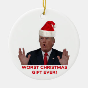 Trump, the worst Christmas gift ever! Ornament