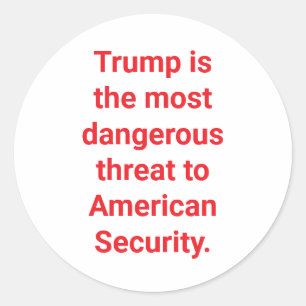 Trump Threatens America Hankamer Artjunkhaus Peace Classic Round Sticker