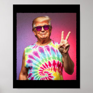 Trump Tie-dye Hippie Sungles – Funny Peace Sign Do