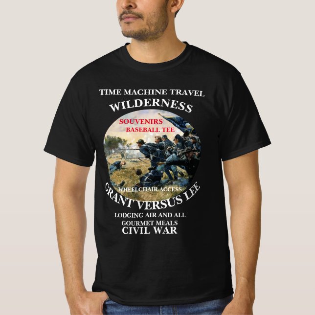 TRUMP TIME MACHINE TRAVEL BATTLE WILDERNESS T-Shirt (Front)