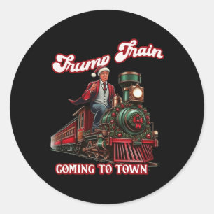 Trump Train Christmas Coming To Town Santa Trump 2 Classic Round Sticker