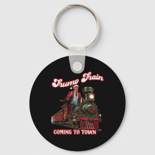 Trump Train Christmas Coming To Town Santa Trump 2 Key Ring