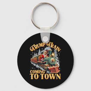 Trump Train Christmas Coming To Town Santa Trump 2 Key Ring
