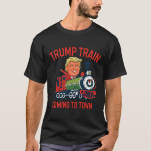 Trump Train Coming To Town Funny Christmas Santa C T-Shirt