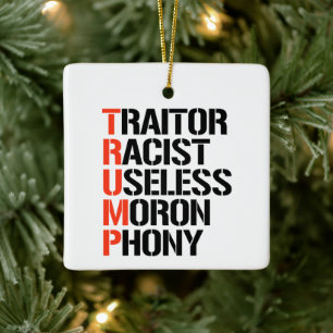Trump Traitor Ceramic Ornament