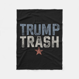 Trump Trash 2024 Grunge Vintage Garbyge For Trump  Fleece Blanket