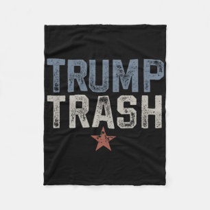 Trump Trash 2025 Retro Distressed Vintage Garbyge  Fleece Blanket