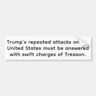 Trump Treason Charges Hankamer Artjunkhaus Peace Bumper Sticker