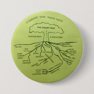 Trump tree yellow 7.5 cm round badge