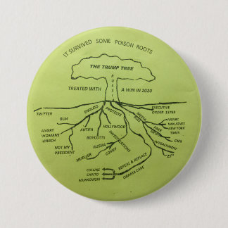 Trump tree yellow 7.5 cm round badge