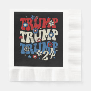 Trump Trump Trump 2024 Retro Napkin