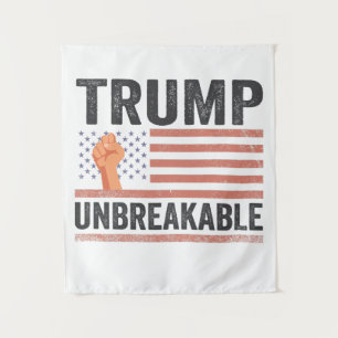 Trump Unbreakable President Trump US Flag Tapestry