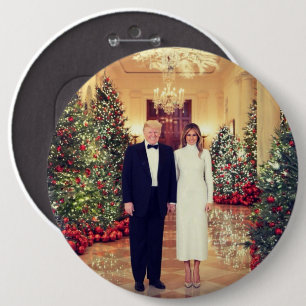 Trump US President White House Christmas  6 Cm Round Badge