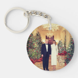 Trump US President White House Christmas  Key Ring