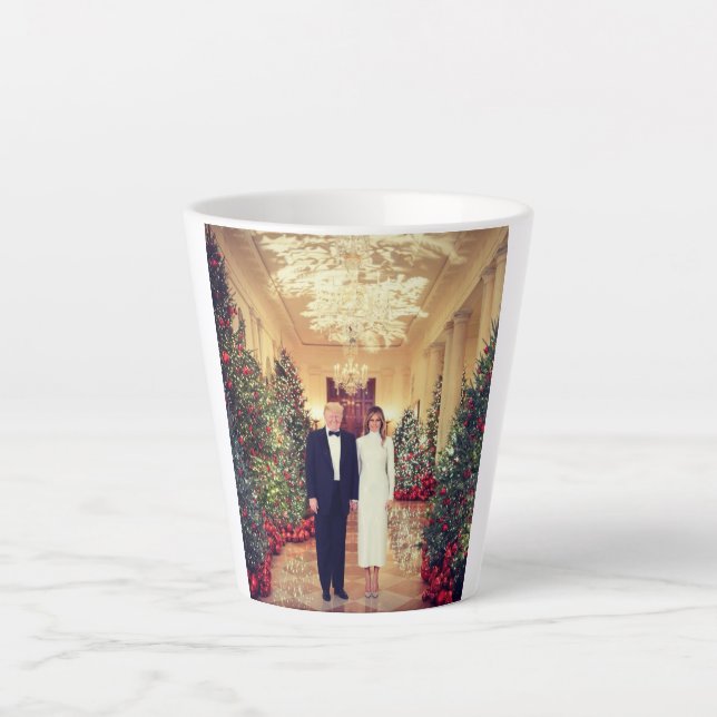 Trump US President White House Christmas  Latte Mug (Front)