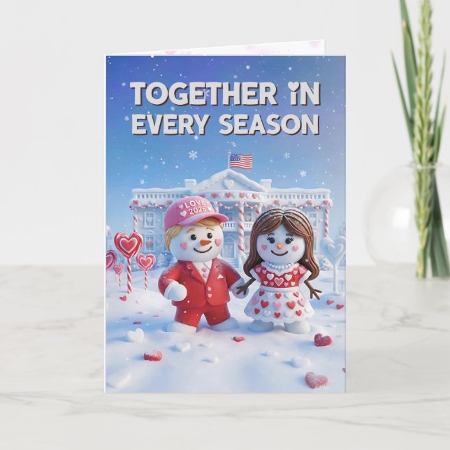 Trump Valentine's Day Card | Snowman Trump USA 250 (Front)
