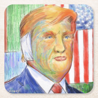 Trump Van Gogh Square Paper Coaster