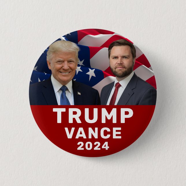 Trump Vance 2024  6 Cm Round Badge (Front)
