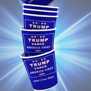 Trump-Vance 2024 America First 8oz Paper Cups