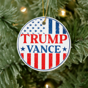 Trump Vance 2024 Ceramic Tree Decoration