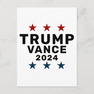 Trump Vance 2024 Classic Star Invitation Postcard