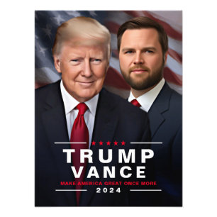 Trump Vance 2024 Collectable Campaign Photo   Print