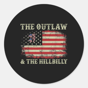 Trump Vance 2024 Donald Trump J.d. Vance Outlaw An Classic Round Sticker