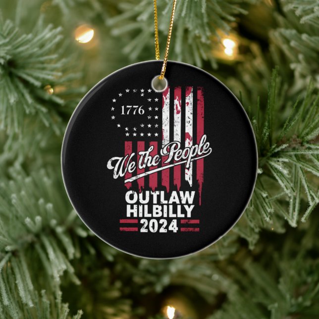 Trump Vance 2024 Donald Trump Outlaw Hillbilly  Ceramic Tree Decoration (Tree)