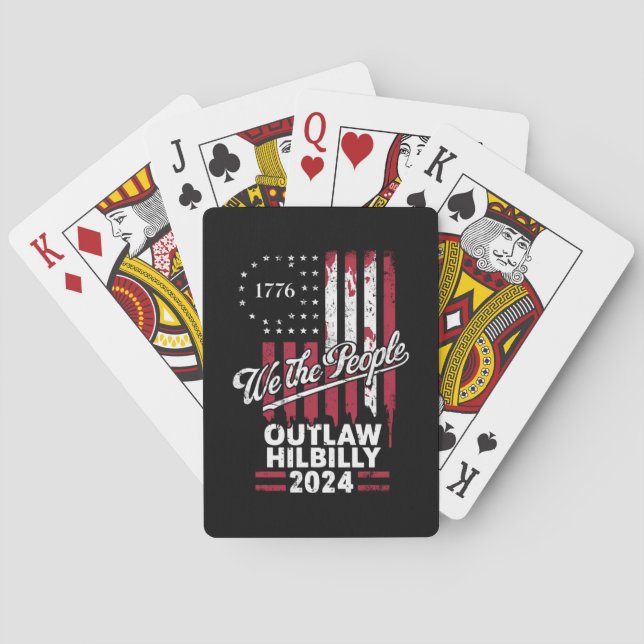 Trump Vance 2024 Donald Trump Outlaw Hillbilly  Playing Cards (Back)