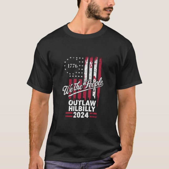 Trump Vance 2024 Donald Trump Outlaw Hillbilly  T-Shirt (Front)