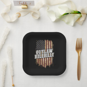 Trump Vance 2024 J.D. Vance Outlaw Hillbilly Paper Plate