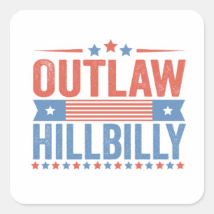 Trump Vance 2024 Outlaw Hillbilly Election   Square Sticker