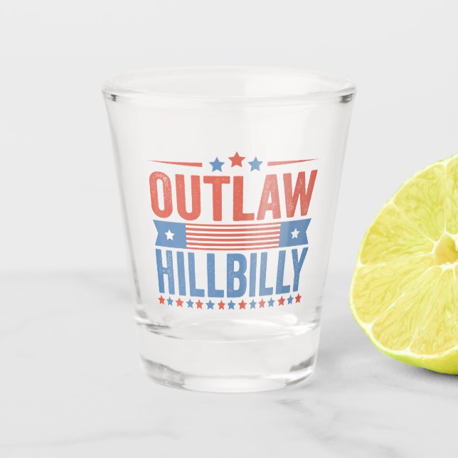 Trump Vance 2024 Outlaw Hillbilly Shot Glass (Front)
