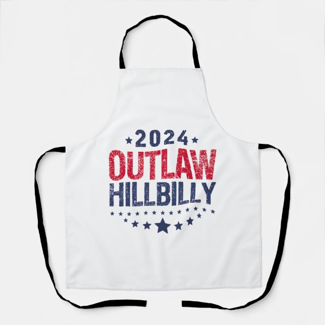 Trump Vance 2024 Outlaw Hillbilly US Flag Apron (Front)