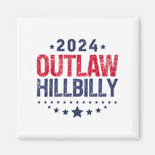 Trump Vance 2024 Outlaw Hillbilly US Flag Magnet