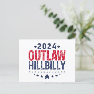 Trump Vance 2024 Outlaw Hillbilly US Flag Postcard