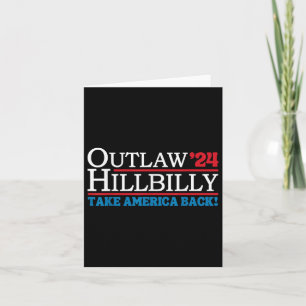 Trump Vance 2024 Outlaw Hillbilly Us Flag Vintage Card